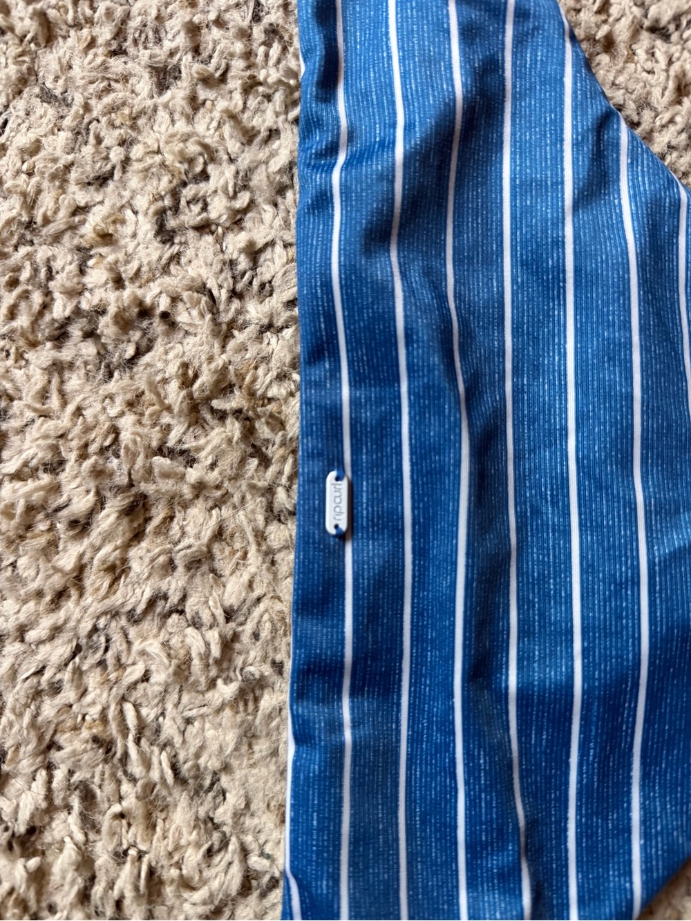Rip Curl Blue and White Vertical Stripe Bikini Top